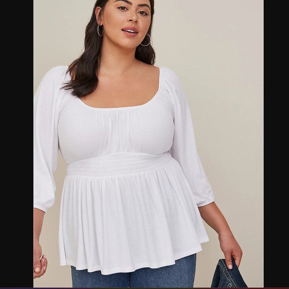 Torrid Textured Jersey Smocked Waist Top Size 3X NWT